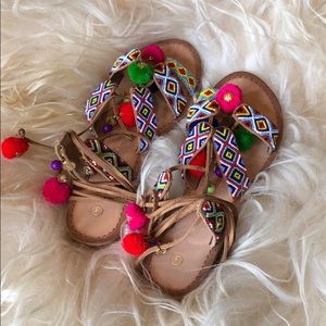 Leather espadrille sandals